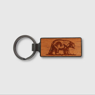 Bear key chain made of wood