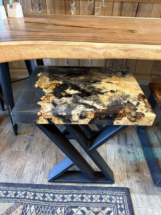 Buckeye Burl Epoxy Side Table