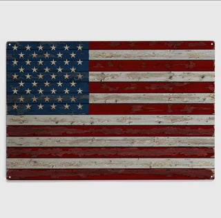 Wooden American Flag Sign Made in the USA