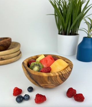 small 4 inch olive wood snack bowl