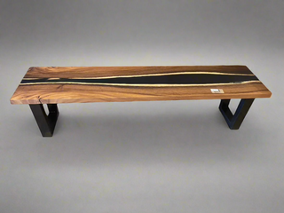 Monkey Pod 6' Black Epoxy Bench