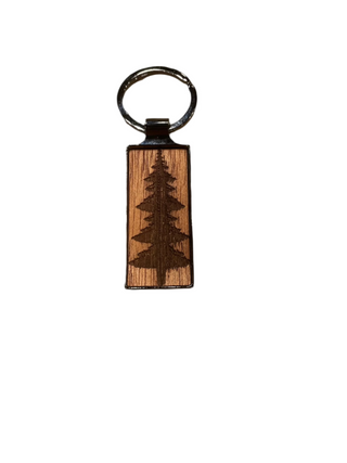 Pine Tree Key Chain Made of Wood